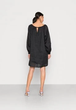 Marc O'Polo DRESS FEMININE GATHERING ROUND NECKLINE VOLUMINOUS SLEEVE - Freizeitkleid - Black | Damen -Marc O'Polo Verkäufe ebb4a5fd4c584d1588336644161e146e
