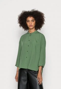 Marc O'Polo BLOUSE STAND UP COLLAR BUTTON THROUGH - Bluse - Meadow Grass | Damen